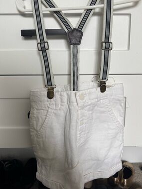 Zara White and Black Striped Kids Shorts